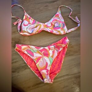 Maaji Pink & Orange Patterned Swim Top